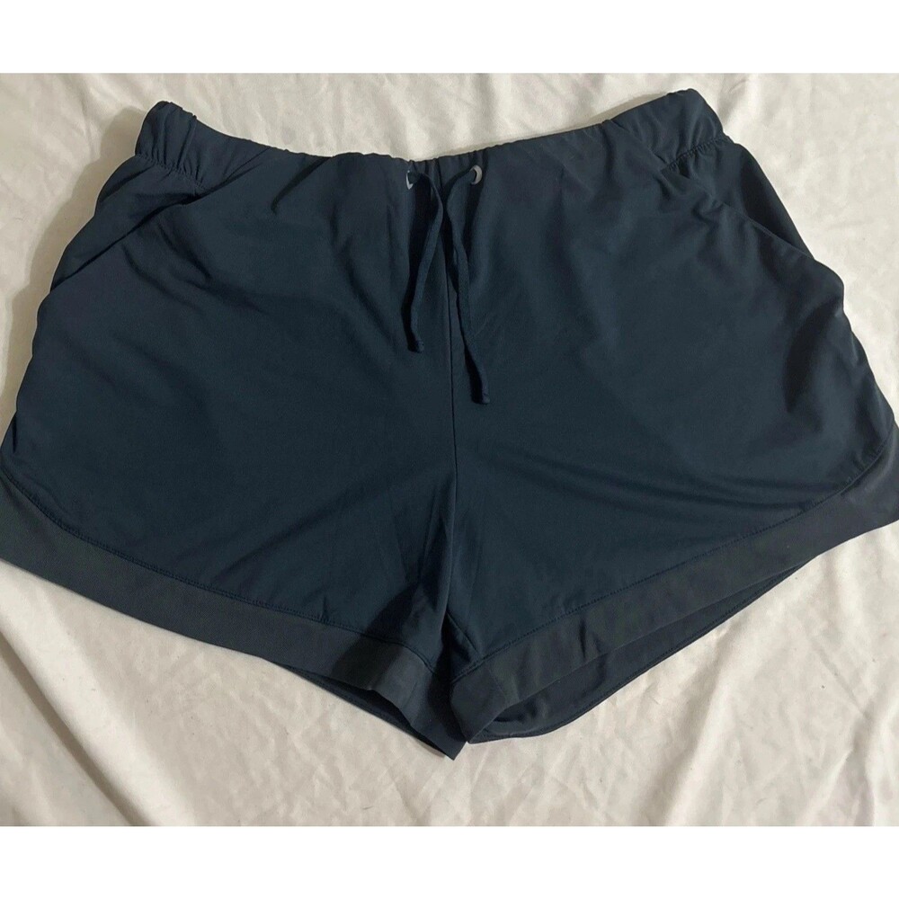 Avia Gym Run Athletic Green  Shorts Blended Fabric Pockets Drawstring L 12/13. C